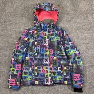 Roxy Ski Jacket Girls 12 Multicolor Hooded 5K Insulated Winter Snowboard